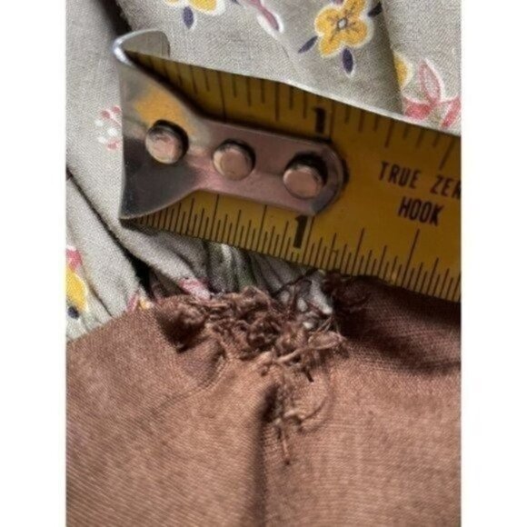 60s VTG Cottage Core Prairie Core Square Dance Brown Floral Hearts Dress Women’s - Picture 12 of 12
